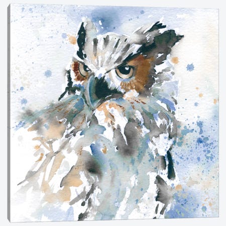 Owl On Blue Canvas Print #CRO28} by Carol Robinson Canvas Artwork