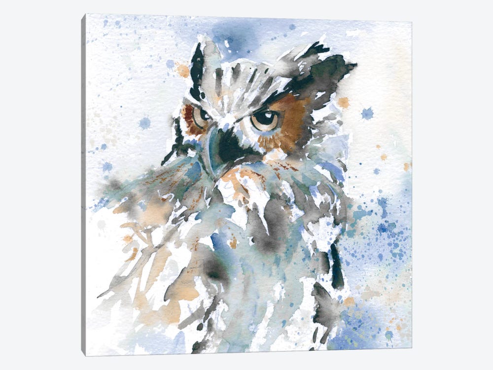 Owl On Blue by Carol Robinson 1-piece Canvas Art Print