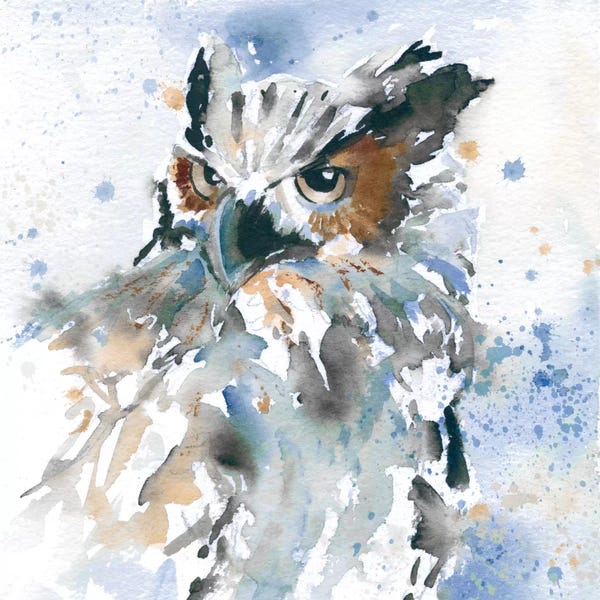 Galaxy Of Graphics: Owl On Blue by Carol Robinson