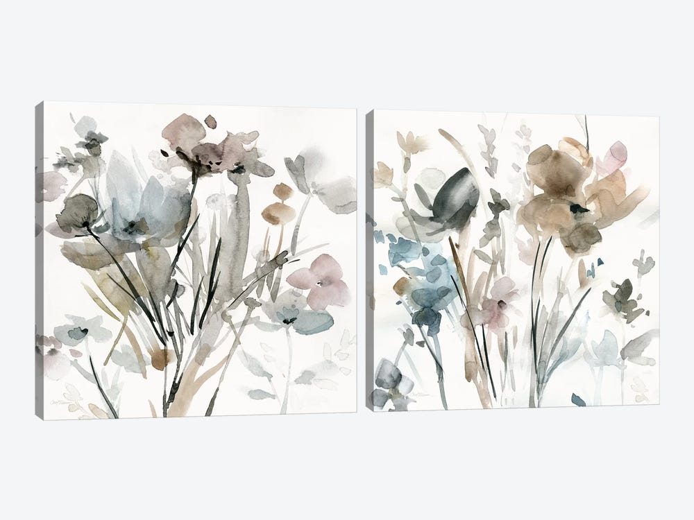 Dainty Blooms Diptych by Carol Robinson 2-piece Canvas Wall Art