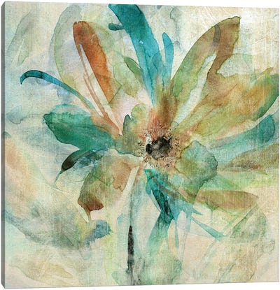 Vivid Spring Canvas Art Print - Teal Abstract Art
