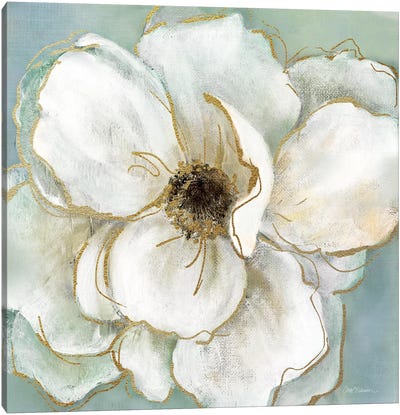 Soft Teal Splendor II Canvas Art Print - Best Selling Floral Art