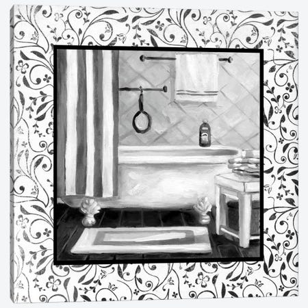 Black And White Bath I Canvas Print #CRO390} by Carol Robinson Canvas Print