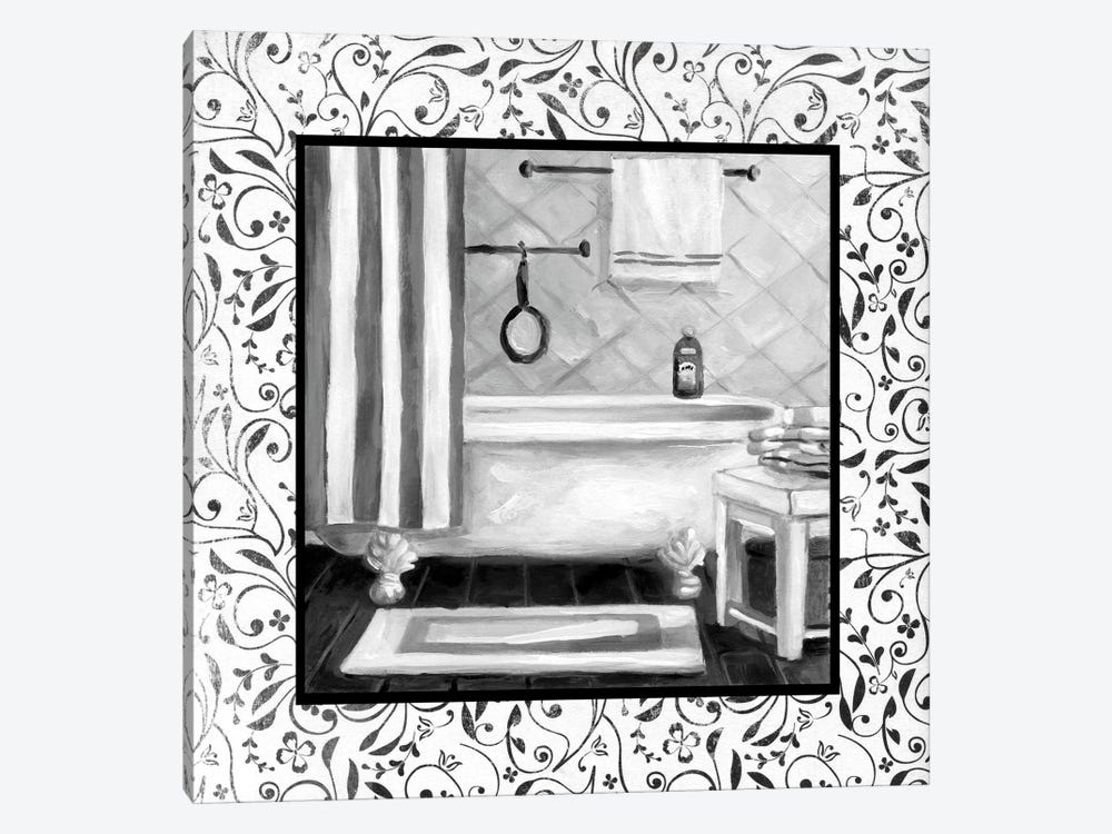 Black And White Bath I by Carol Robinson 1-piece Canvas Wall Art