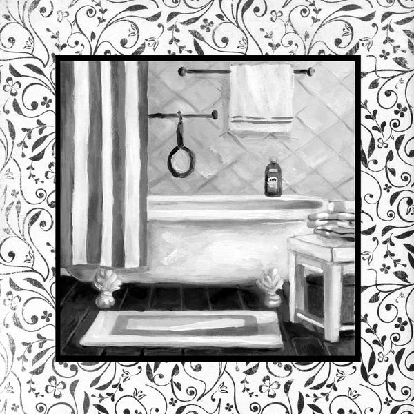 Interiors: Black And White Bath I by Carol Robinson