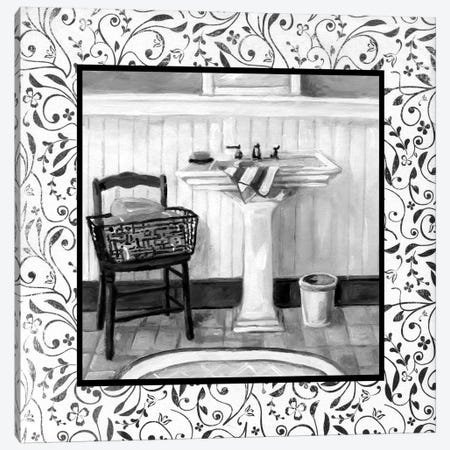 Black And White Bath II Canvas Print #CRO391} by Carol Robinson Canvas Print