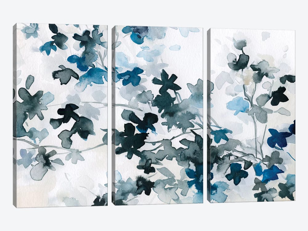 Blue Cherry Blossoms by Carol Robinson 3-piece Canvas Wall Art