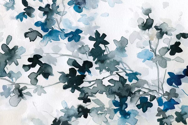 Black & White & Blue: Blue Cherry Blossoms by Carol Robinson