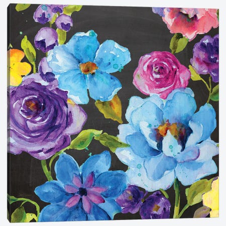 Chalk Flower Medley II Canvas Print #CRO398} by Carol Robinson Art Print