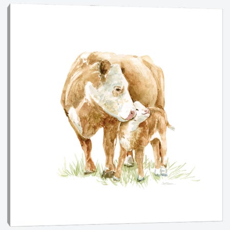 Cow And Calf Canvas Print #CRO425} by Carol Robinson Canvas Art