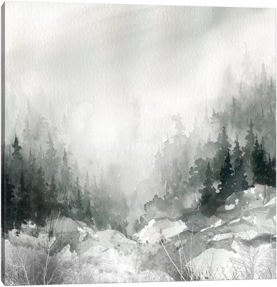 Dusk On The Mountain Canvas Art Print - Winter Art