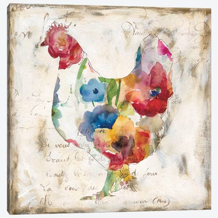 Flowered Hen Canvas Print #CRO432} by Carol Robinson Canvas Art