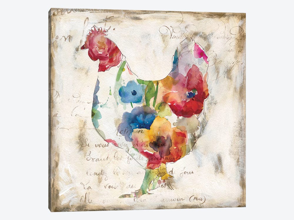 Flowered Hen by Carol Robinson 1-piece Canvas Print