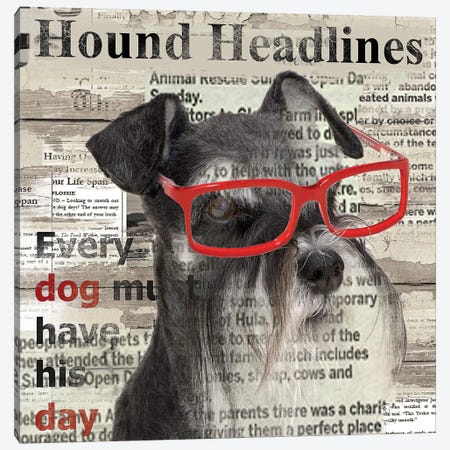 Hound Headline Canvas Print #CRO43} by Carol Robinson Canvas Artwork