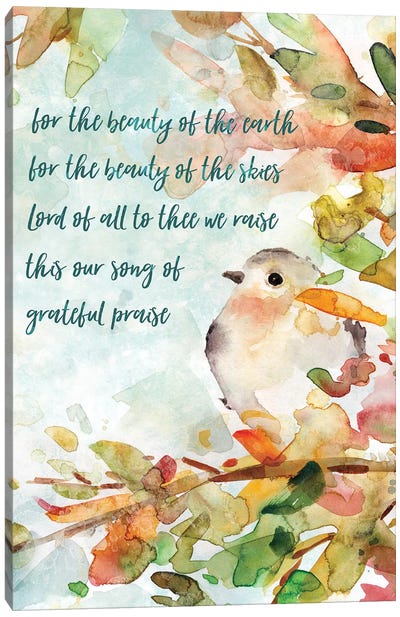 Song Of Praise Canvas Art Print - Song Lyrics Art