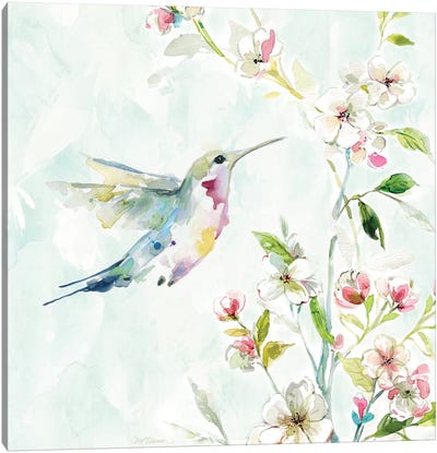Hummingbird III Canvas Art Print - Shabby Chic Décor