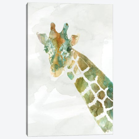 African Colors Giraffe Canvas Print #CRO485} by Carol Robinson Canvas Artwork