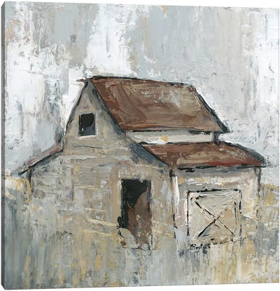 Barn At Midday Canvas Art Print - Rustic Décor