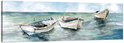 Caught At Low Tide II Canvas Art Print - Rowboat Art
