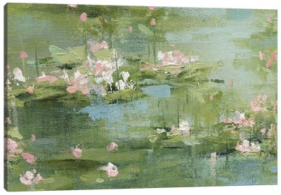 Celadon Waterlillies I Canvas Art Print - Martini Olive