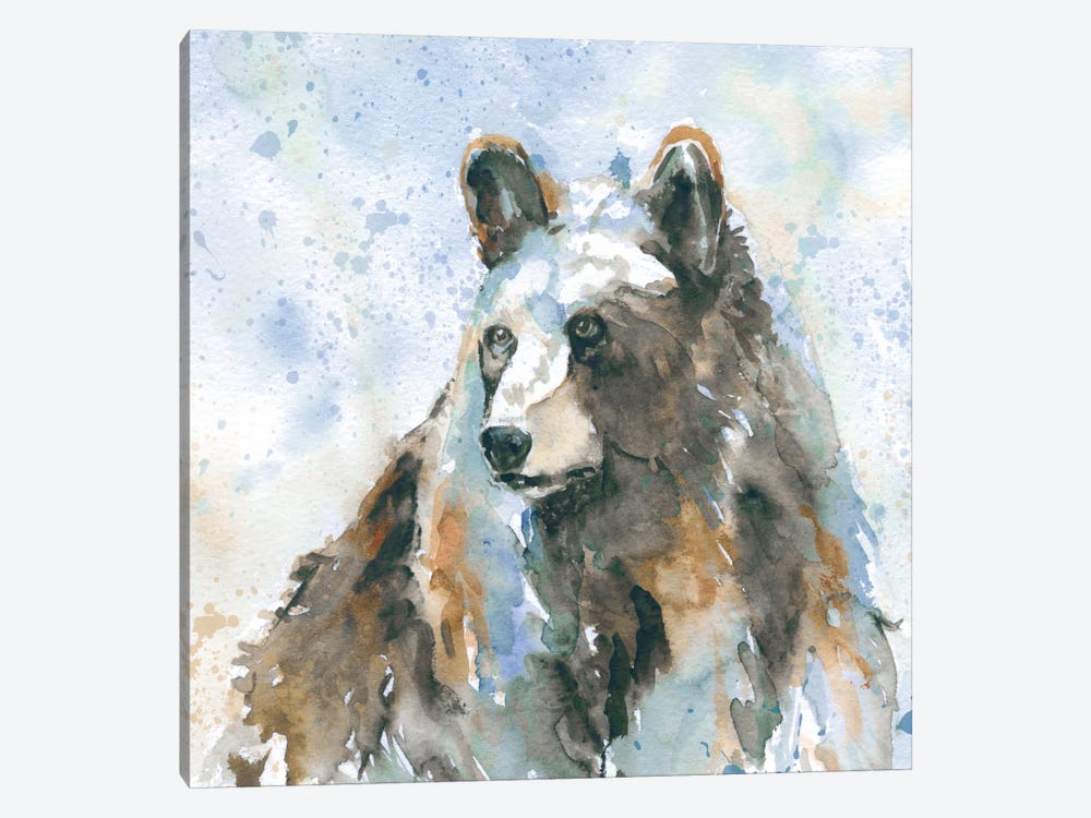 Black Bear On Blue by Carol Robinson 1-piece Canvas Wall Art