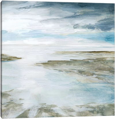 Shimmering Tides Canvas Art Print - Large Coastal Art