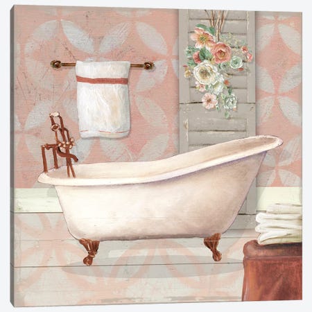 Blushing Bath I Canvas Print #CRO574} by Carol Robinson Canvas Wall Art