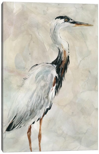Crane at Dusk I Canvas Art Print - Beach Décor