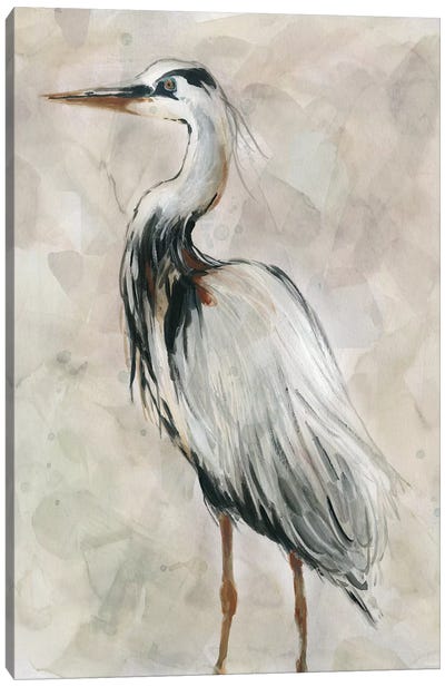 Crane at Dusk II Canvas Art Print - Watercolor Art