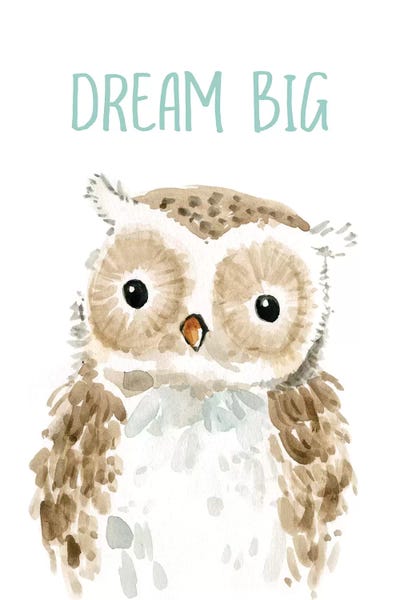 Kids Inspirational Art: Dream Big Owl by Carol Robinson
