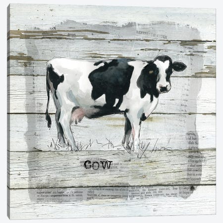 Farmhouse Collage Cow Canvas Print #CRO591} by Carol Robinson Canvas Art Print