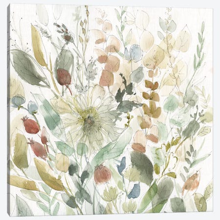 Linen Wildflower Garden Canvas Print #CRO620} by Carol Robinson Canvas Print