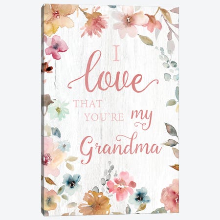 Love Grandma Canvas Print #CRO631} by Carol Robinson Canvas Wall Art