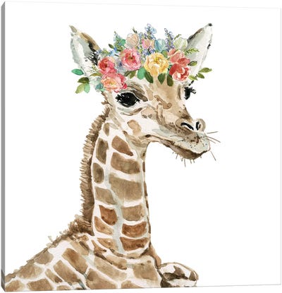 Savannah Giraffe Canvas Art Print - Giraffe Art