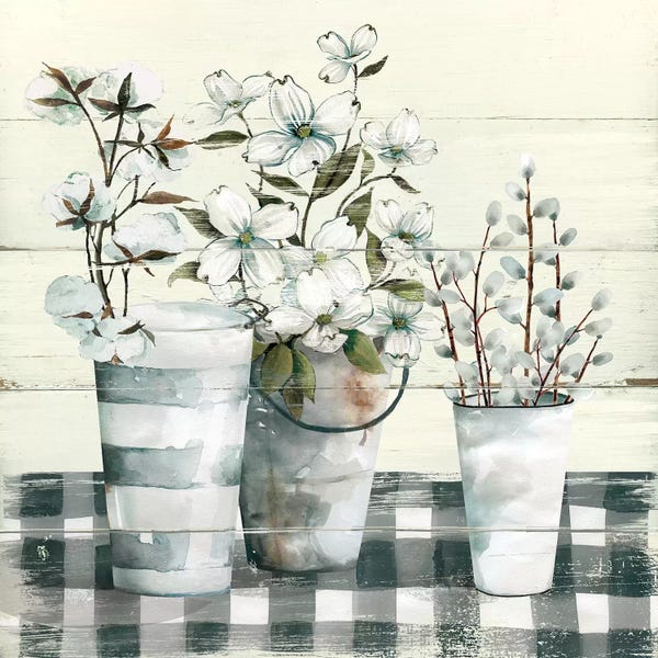 Kitchen: Spring Gingham I by Carol Robinson