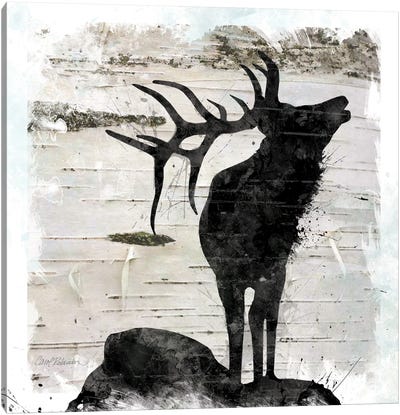 Birchbark Elk Canvas Art Print - Elk Art