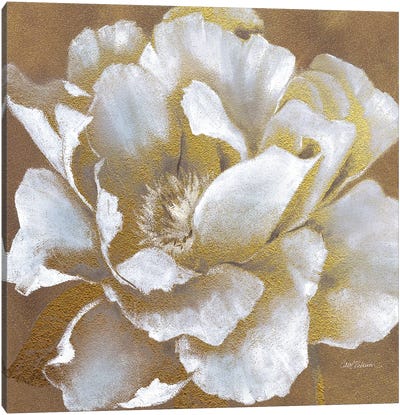 Golden Bloom II Canvas Art Print - Peony Art