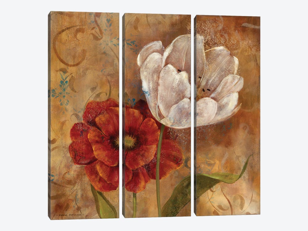 Flower Duet I by Carol Robinson 3-piece Canvas Wall Art
