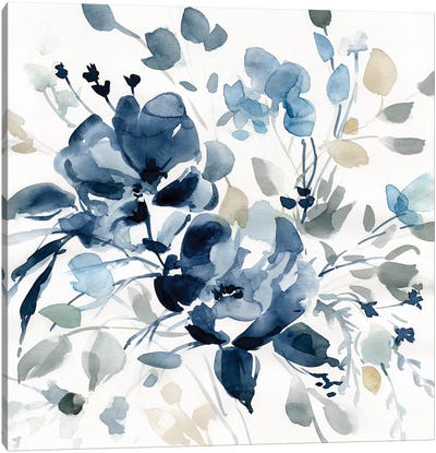 Indigo Garden II Canvas Art Print - Best Selling Floral Art