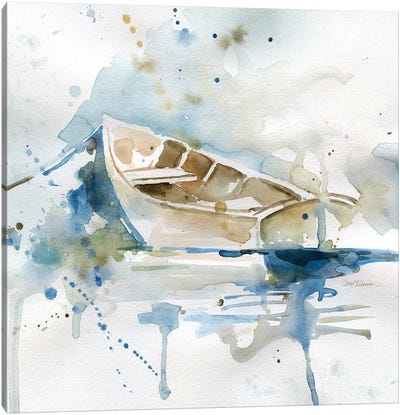 Malibu Marina II Canvas Art Print - Rowboat Art