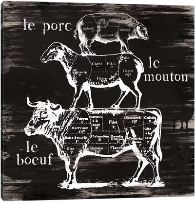 Butcher's Diagram Canvas Art Print - Modern Farmhouse Décor