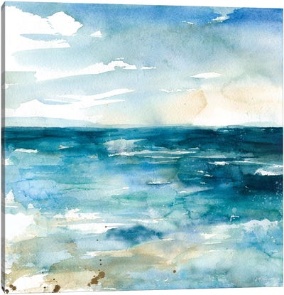 Ocean Break II Canvas Art Print - Coastal & Ocean Abstract Art