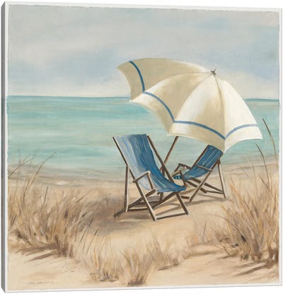Summer Vacation II Canvas Art Print - Umbrellas 