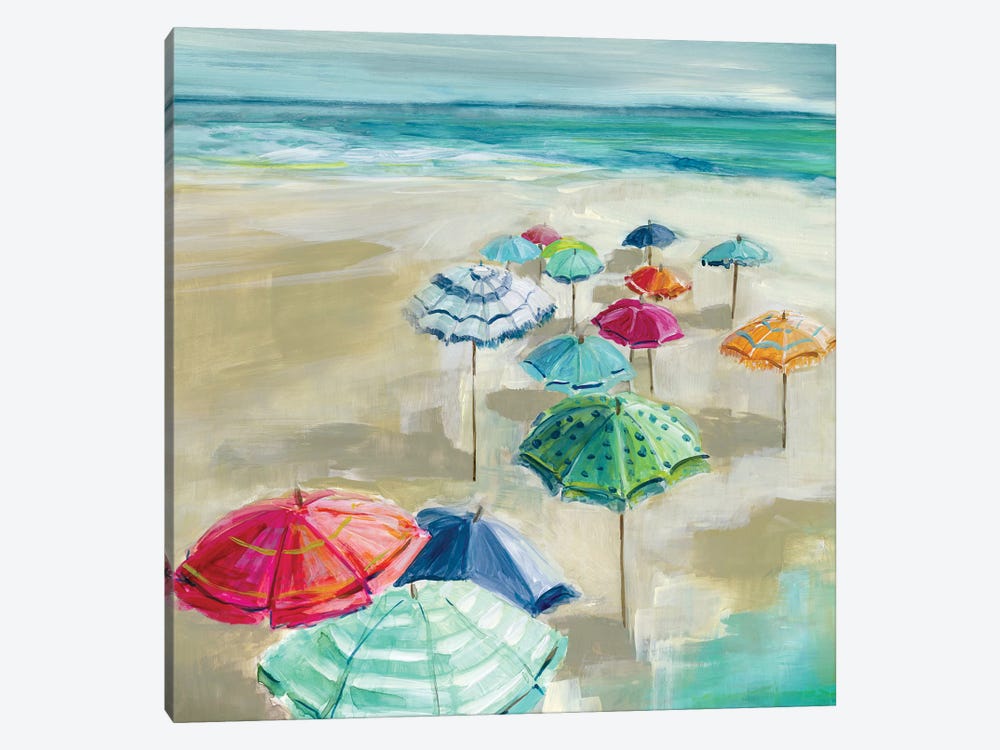 Umbrella Beach I by Carol Robinson 1-piece Art Print