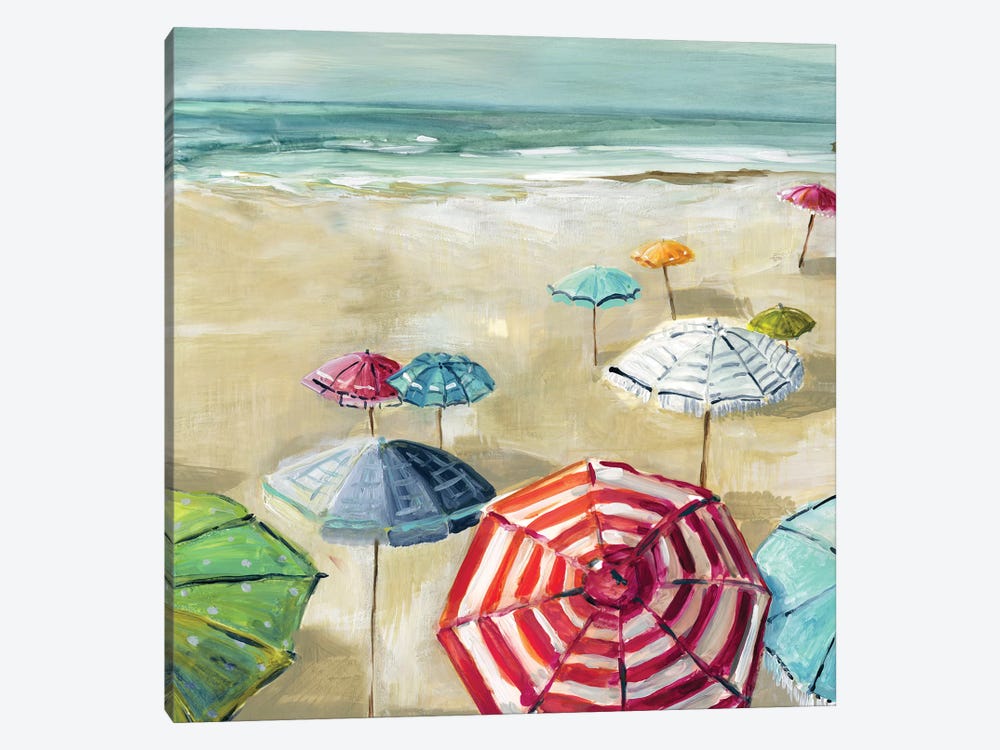 Umbrella Beach II by Carol Robinson 1-piece Canvas Wall Art