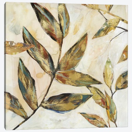Gilded Leaves I Canvas Print #CRO883} by Carol Robinson Canvas Art Print