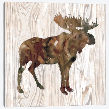 Pine Forest Moose Canvas Print #CRO89} by Carol Robinson Canvas Wall Art