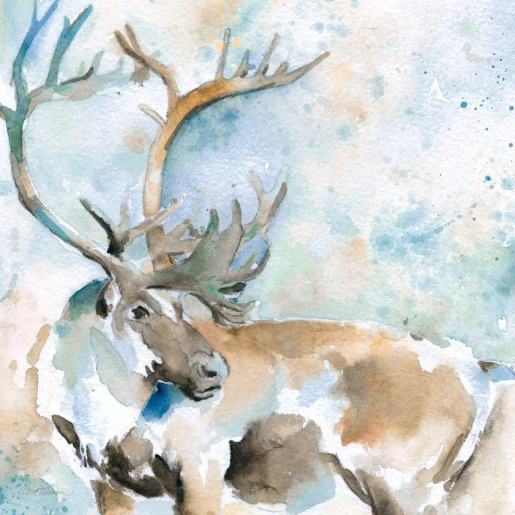 Caribou On Blue by Carol Robinson wall art