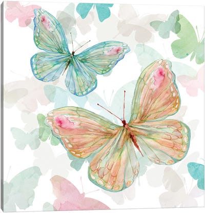 Asbury Garden Butterflies II Canvas Art Print - Pastels: The New Neutrals