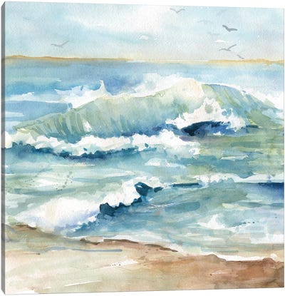 Beach Waves Canvas Art Print - Coastal Art